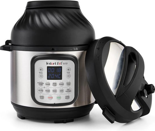 Instant Pot Duo Crisp 7,6L Multicooker + Airfryer - 11-in-1 Snelkookpan - Slowcooker - Sous-vide - Air Fry - Twee-Deksel Systeem - Tot 8 Porties