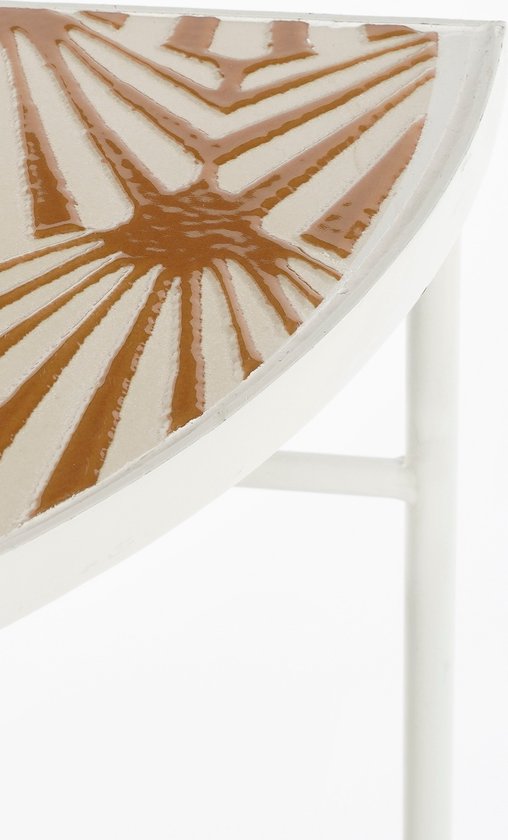 Mica Decorations Odile Wandtafel voor Buiten - L63 x B33 x H71 cm - Metaal - Bruin, Wit