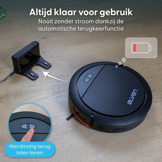 Ølven Robotstofzuiger met Dweilfunctie - App - Laadstation - Geschikt voor Huisdieren - Dweilrobot
