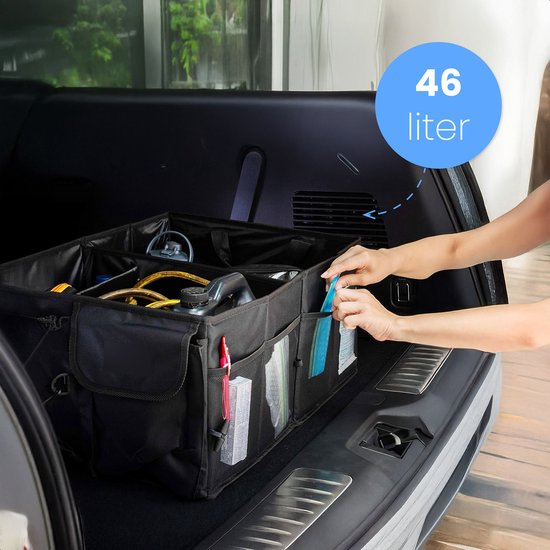 Auto kofferbak Opberg box - Organizer - Accessoires - Voor in de Auto - Organizer Auto - Tas - Achterbank - Zwart - Luft
