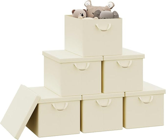 Woltu Opvouwbare Opbergboxen Set van 3 - 33 x 33 x 31 cm - Opbergmanden voor Kast, Plank en Vakkenkast
