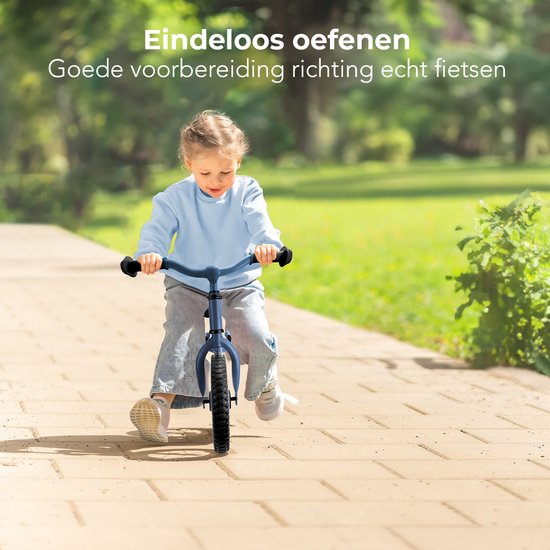 LifeGoods KiddyCruiser Loopfiets - 2 jaar - Jongens en Meisjes - Balance Bike - Marineblauw