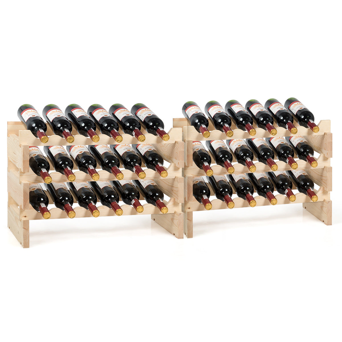 Coast Wijnrek 36 Flessen Grote Capaciteit Houten Wijnrek - 63 x 28 x 85 cm
