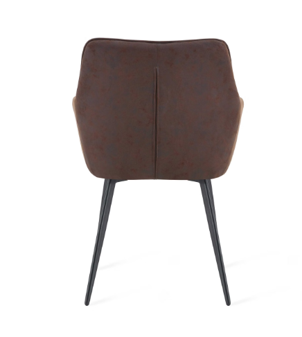 Multifurn Elin Eetkamerstoelen - Set van 2 - Microleder - 59 x 44 x 82 cm - Bruin