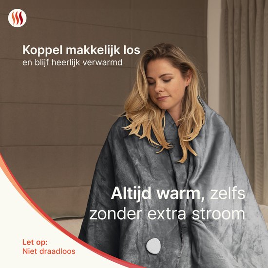 Seranova Elektrische Deken - Extra Warmtedraden - Premium Model - 160x120 cm - 1 Persoons Warmtedeken - Dubbelzijdig Fleece Sherpa - Antraciet