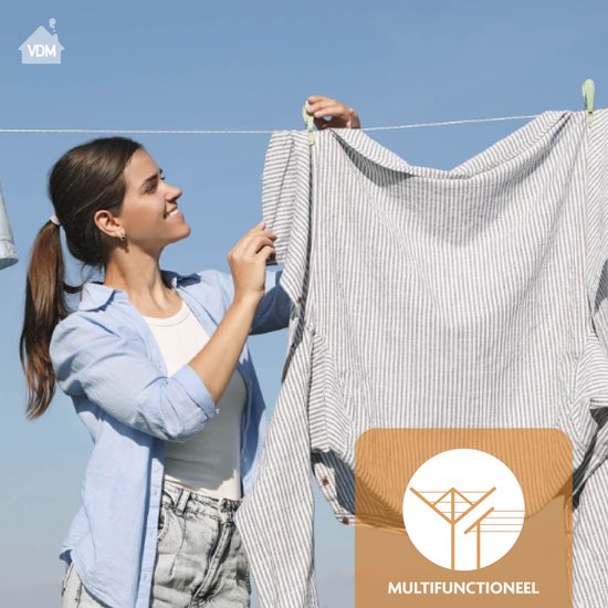 LaundrySpecialist Waslijn - Waslijndraad - Wasdraad - Waslijndraad met stalen kern - 35 meter met stalen kern - Geel
