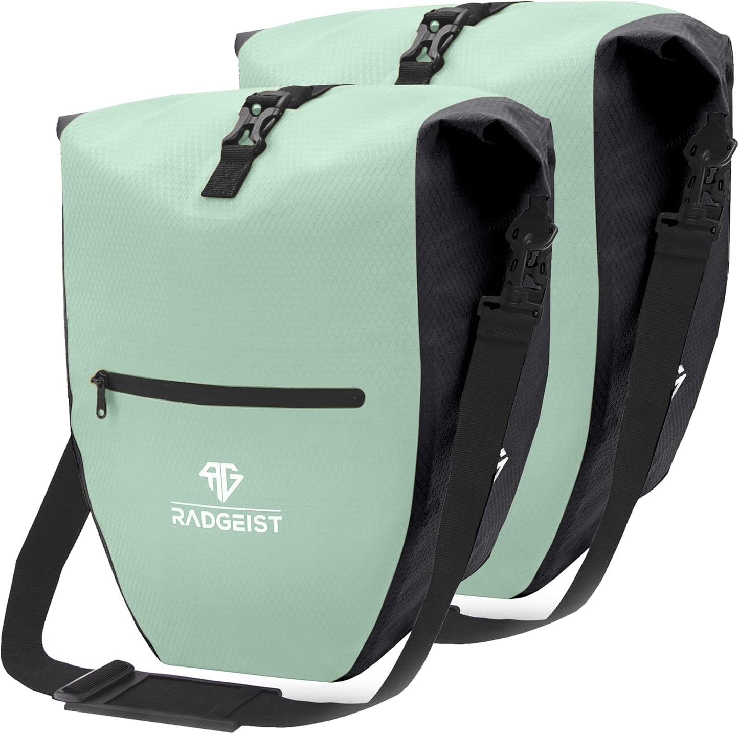 RADGEIST fietstas voor bagagedrager set - 2X tas voor fietsbagagedrager - bagagedraagtas waterdicht & schoudertas - fietstas met reflectoren