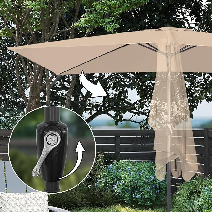 Angel Living Rechthoekige Parasol - 200 x 300 cm - Kantelbaar - Beige