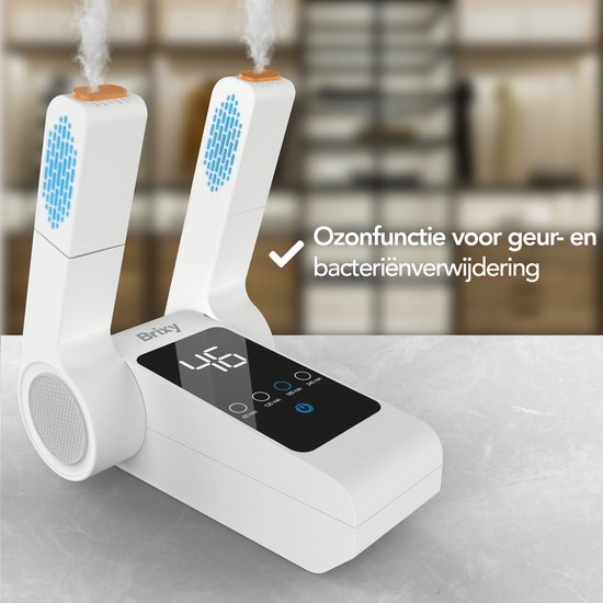 Brixy Schoenendroger & Schoenverfrisser - Ozone - Droogfunctie - Schoendroger Fresh - Shoe Dryer - Wit