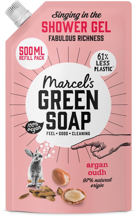 Marcel's Green Soap Shower Gel Navulling Argan & Oudh 500 ml