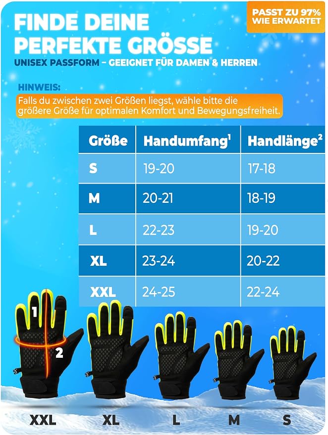 MIVELO Fietshandschoenen Winter - Geel - Maat S - 3M Thinsulate, Touchscreen