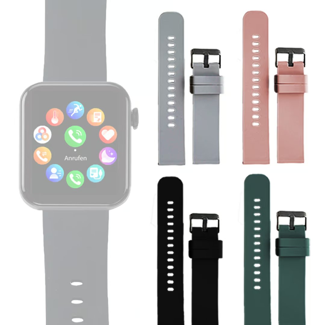 Kendox LifeTracker Vervangende Armbanden Set - 4 Kleuren - Zacht Siliconen - Geschikt voor Smartwatch & Fitnesshorloge