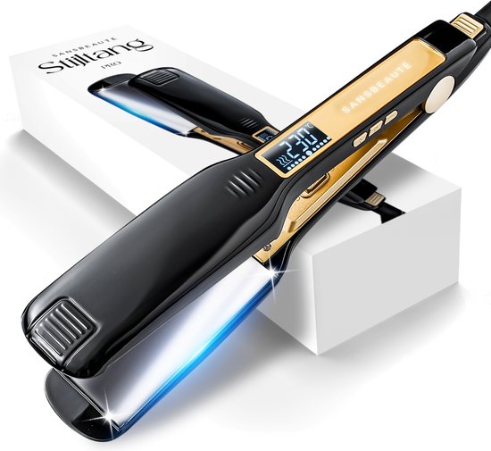 Sansbeauté® Professionele Stijltang - 2 in 1 - Krultang - Stijltangen - Hair Straightener - Snel Opgewarmd - 80℃ t/m 230℃ - Steilen & Krullen - ION technologie