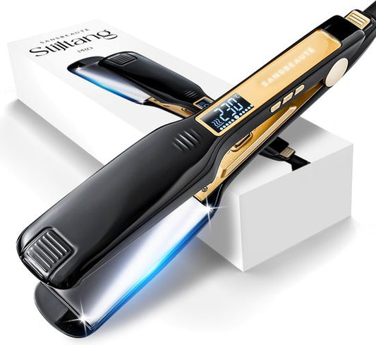 Sansbeauté® Professionele Stijltang - 2 in 1 - Krultang - Stijltangen - Hair Straightener - Snel Opgewarmd - 80℃ t/m 230℃ - Steilen & Krullen - ION technologie