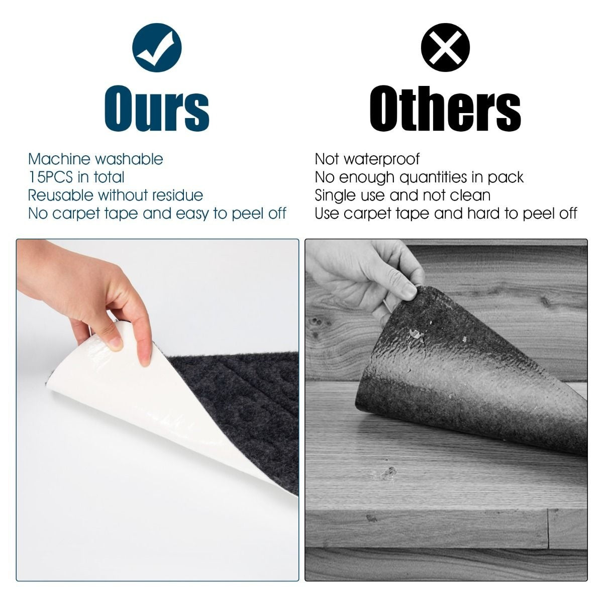Coast Trapmat - 15 Stuks - 76 x 20 cm - Zwart