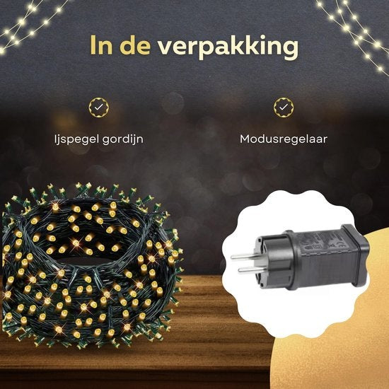 Giftmas IJspegel Kerstverlichting - Kerstverlichting Buiten – 120 LED's – 4m - Koppelbaar tot 12m - Voor Binnen en Buiten