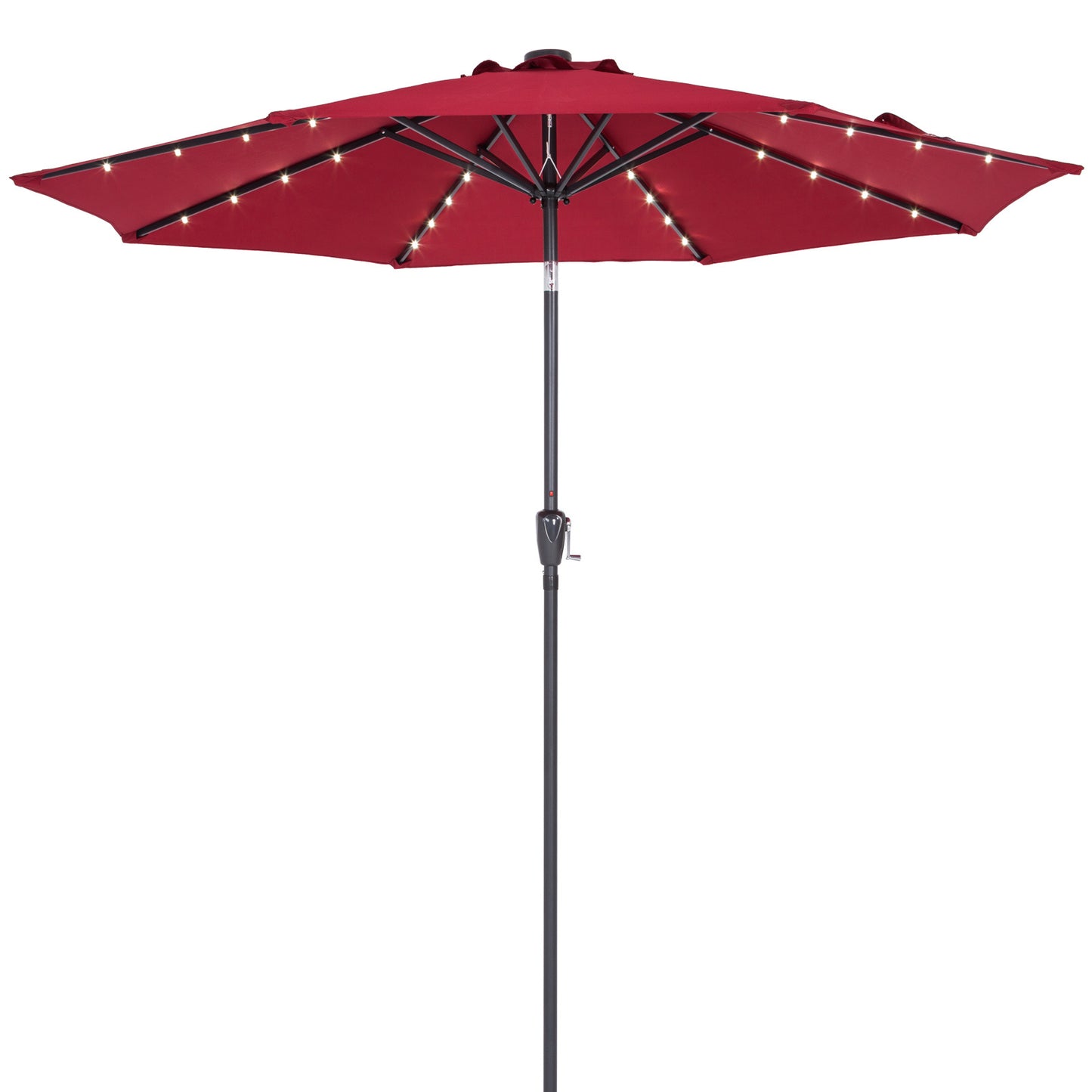 Kingsleeve Parasol - LED-Verlichting Zonne-energie - Ø270cm Rood