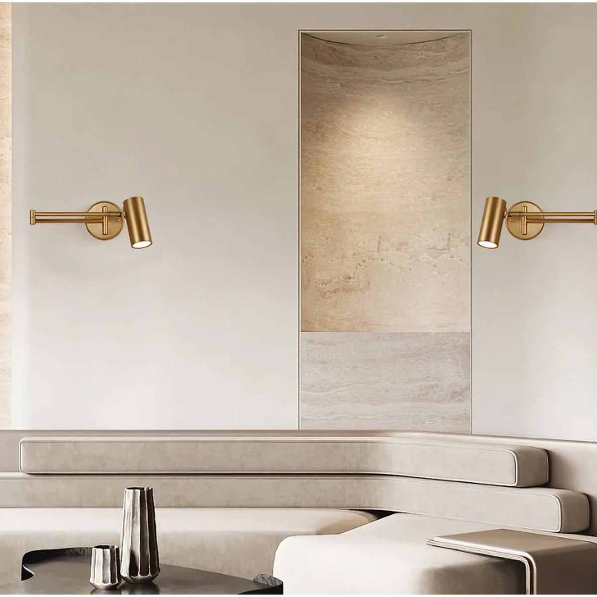 Homary verstelbare zwenkarm-wandlamp - Goud & zwart - Bereik tot 60 cm