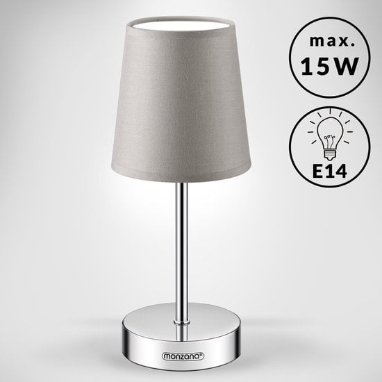 Monzana Tafellamp 2 Stuks – Incl. Lampenkap/ E14/ 32cm - Taupe
