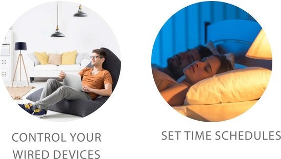 alpina Smart Home - Slimme Schakelaar - 230V/10A - Montage in Kabel - Tijdschema's Instellen - alpina Smart Home App - Google Home - Amazon Alexa