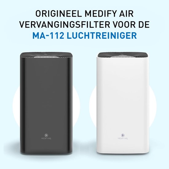 Medify Air MA-112 Vervangingsfilter – HEPA Filter H13 – 1 Set Vervanging met 2 Luchtfilters – Actieve Koolstof – Luchtzuivering