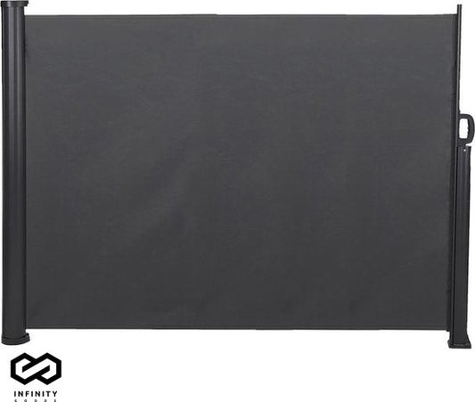 Infinity Goods Uittrekbaar Windscherm - 300 x 140 cm - Antraciet – Oprolbaar – Uitschuifbaar – Wind- en Zonbescherming – Privacy voor Tuin, Balkon, Strand en Terras