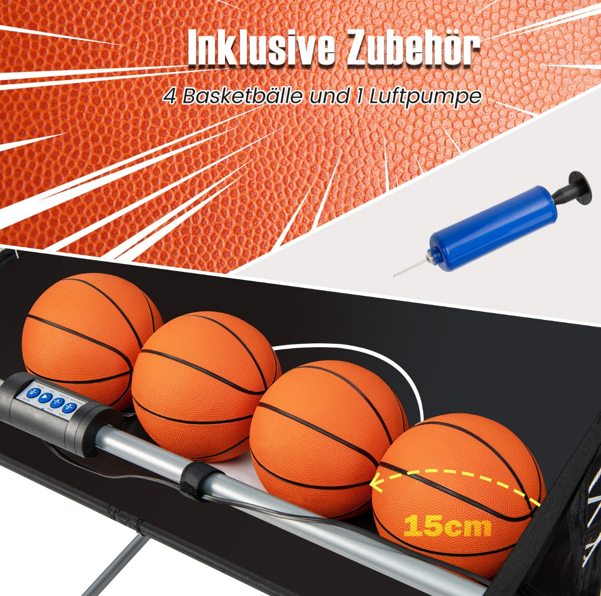 Coast Opvouwbare Basketbalmachine - Met 2 Ringen - Wit