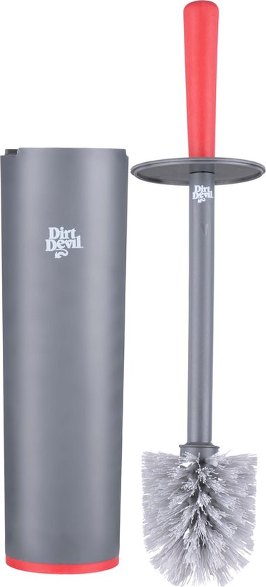 Dirt Devil WC borstel met Houder - Stevige Houder - 39 x 12 x 16 CM - Grijs/ Rood