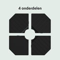 Lifegoods Parasoltegels Set van 4 - 50x50x11 cm - Donkergrijs/Zwart - Vulbaar tot 145 kg