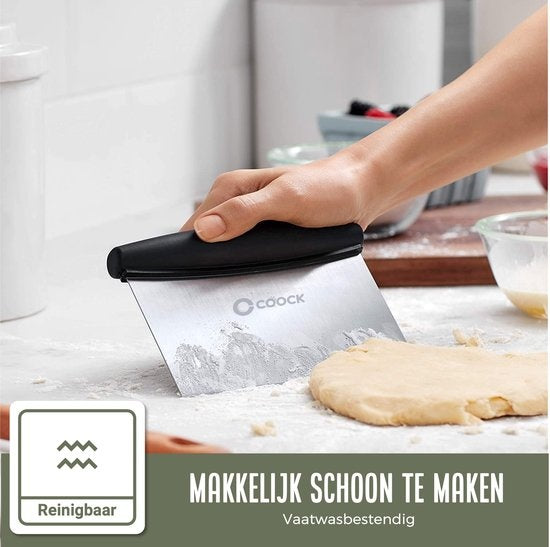COOCK - Ergonomische Deegsteker RVS - Deegschraper - Pizza mes - Groentesnijder - Cake & Taart Schraper