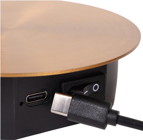 Lucide JOLIJN - Oplaadbare Bedlamp / Wandlamp - Accu/Batterij - Ø 10,2 cm - LED - 1x2W 3000K - Magnetisch - Mat Goud / Messing