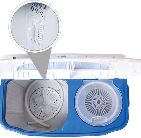TecTake 400777 Was-droogcombinatie Vrijstaand Bovenbelading Blauw, Wit