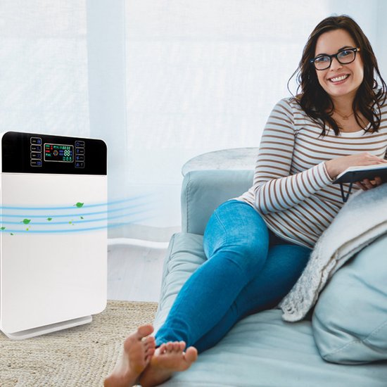 Livington AirPurifier - Luchtreiniger 30 m² Wit - 6-delig filtersysteem - HEPA-filter, actief koolfilter, UV-filter, ionisator