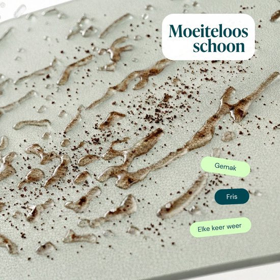 Castagnola Kunstlederen Onderzetters – Onderzetters voor Glazen – Design Onderzetters met Houder – Leren Onderzettersset met metalen houder – Leder – Set van 10 - Lichtgroen - 10x10cm
