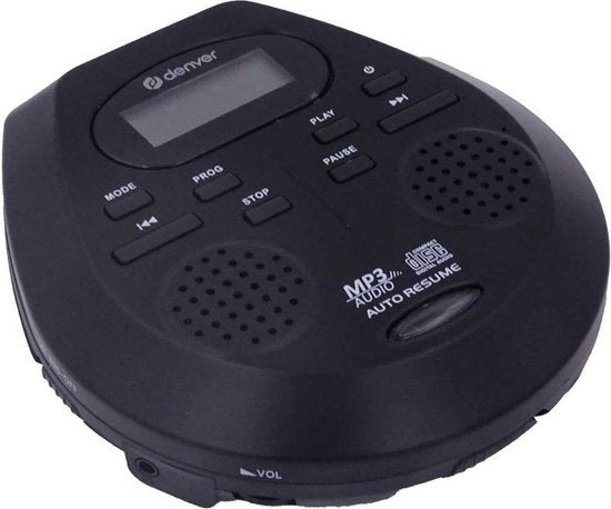 Denver Discman - Draagbare CD & MP3 speler - Anti shock - Ingebouwde speakers - Inclusief Oordopjes - CD, CD-R, CD-RW, MP3 - DMP395