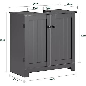 SoBuy - Wastafel Onderkast met 2 deuren - 60 x 30 x 60 cm - Max. 30 KG - Grijs