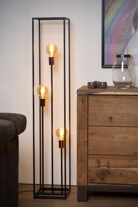 Lucide ARTHUR - Vloerlamp - 3xE27 - Zwart