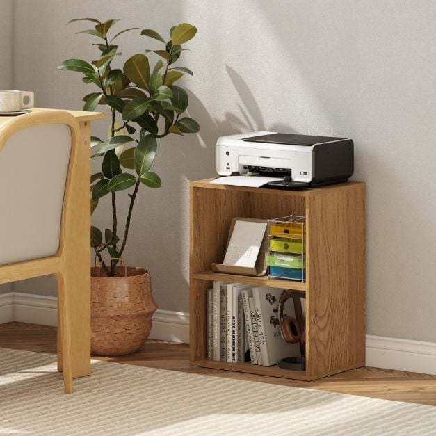 Coast Boekenkast met 2 Open Vakken – Verstelbare Plank – 42 x 29,5 x 53,5 cm – Naturel