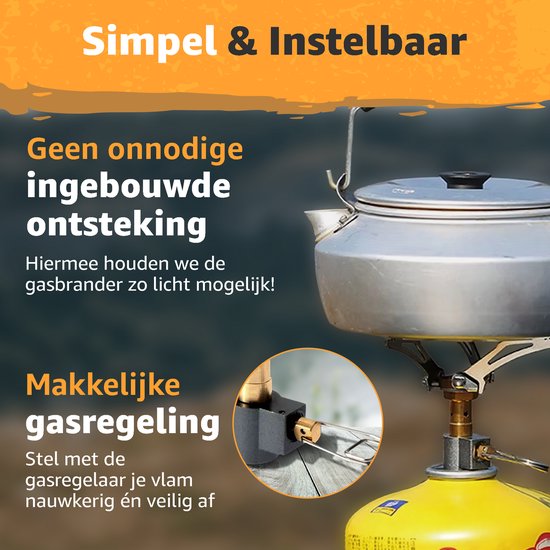 Ever Trex Ultra Light Gasbrander - Camping Kooktoestel - Propaan - 3000W - 47g - Mini - Klein - Op Gas - 1 Pits - Nood - Noodpakket - Campinggas - Gasvuur