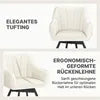 Yaheetech Eetkamerstoel met Armleuningen – Beige – 55 x 58,5 x 82 cm – 360° Draaibaar met Fluwelen Bekleding