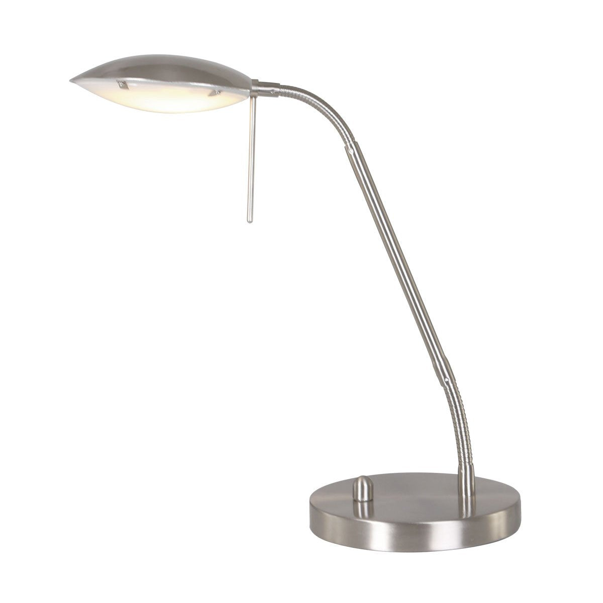 Stalen Tafellamp Biron 1315ST - Kantelbaar en Verstelbaar - Modern Design - Mexlite - Inclusief 194 cm Snoer - Hoogte 25-46 cm