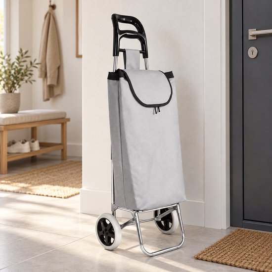BE strong Boodschappentrolley 25 L - 2 wielen - Grijs