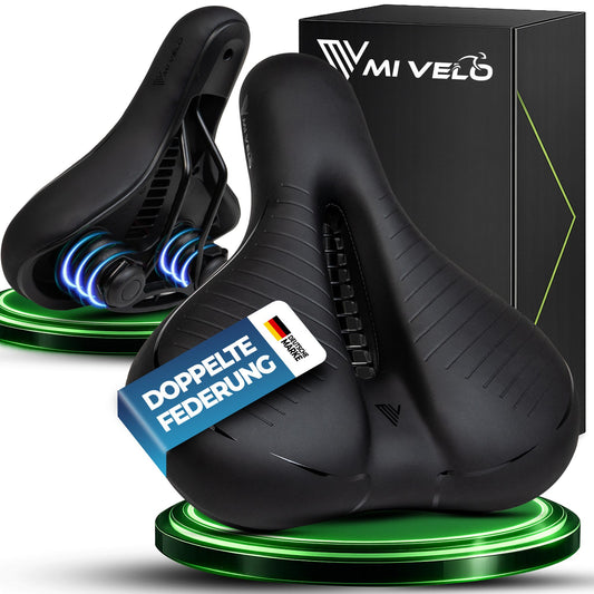 Mivelo Como Breed fietszadel - 3D-comfortschuim en dubbele vering - Voor dames en heren