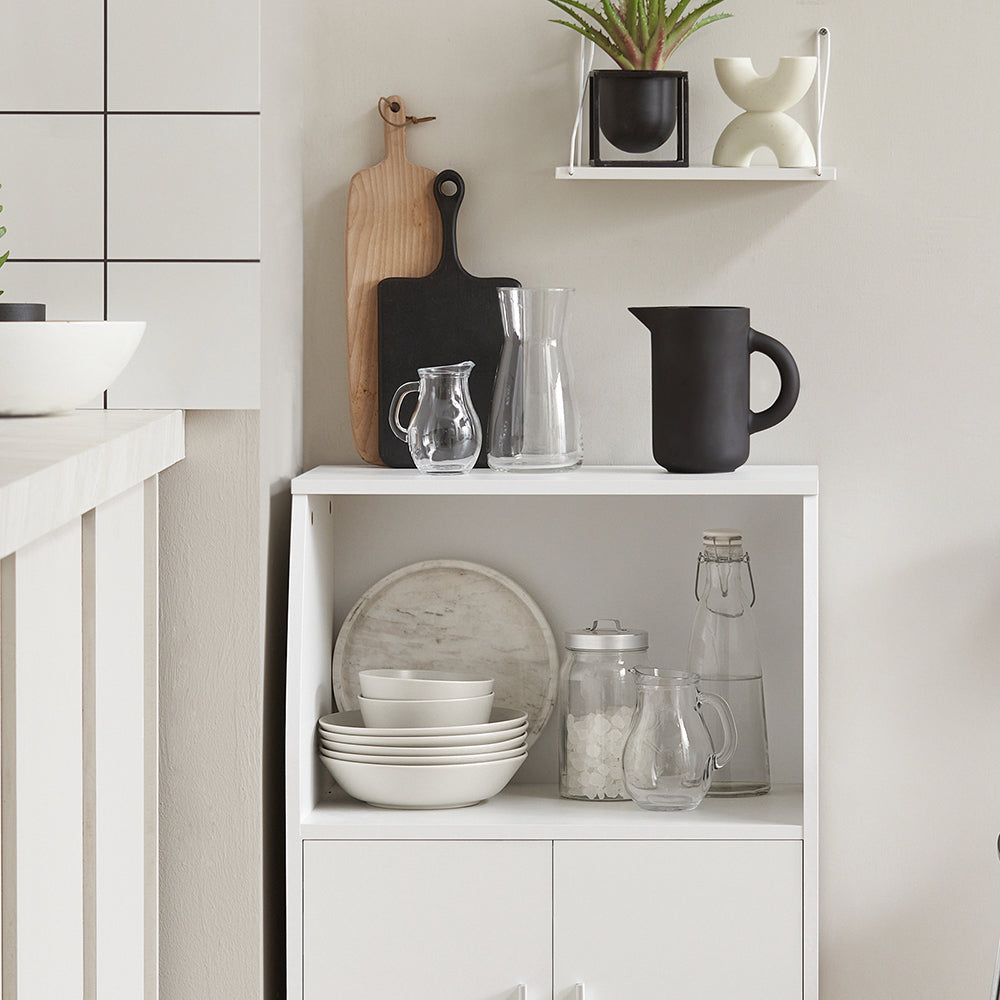 SoBuy Keukenkast op Wielen - 55x38x84 cm - Wit
