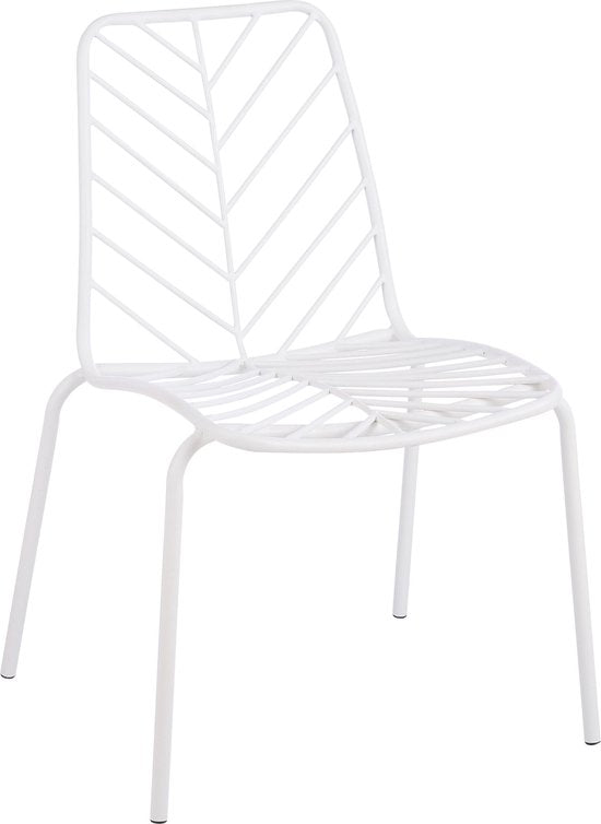 Mica Decorations Grasse Tuinstoel - 56 x 56 x 81 cm - Metaal - Wit