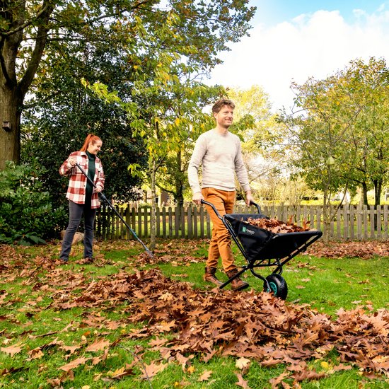 VONROC Opvouwbare kruiwagen – 50 liter – 30 kg. laadvermogen – Ideaal voor het afvoeren van tuinafval