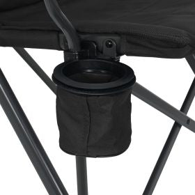 Trvlmore Campingstoel Ergonomisch - Zwart - Verstelbare rugleuning 100 cm - Draagvermogen 120 kg