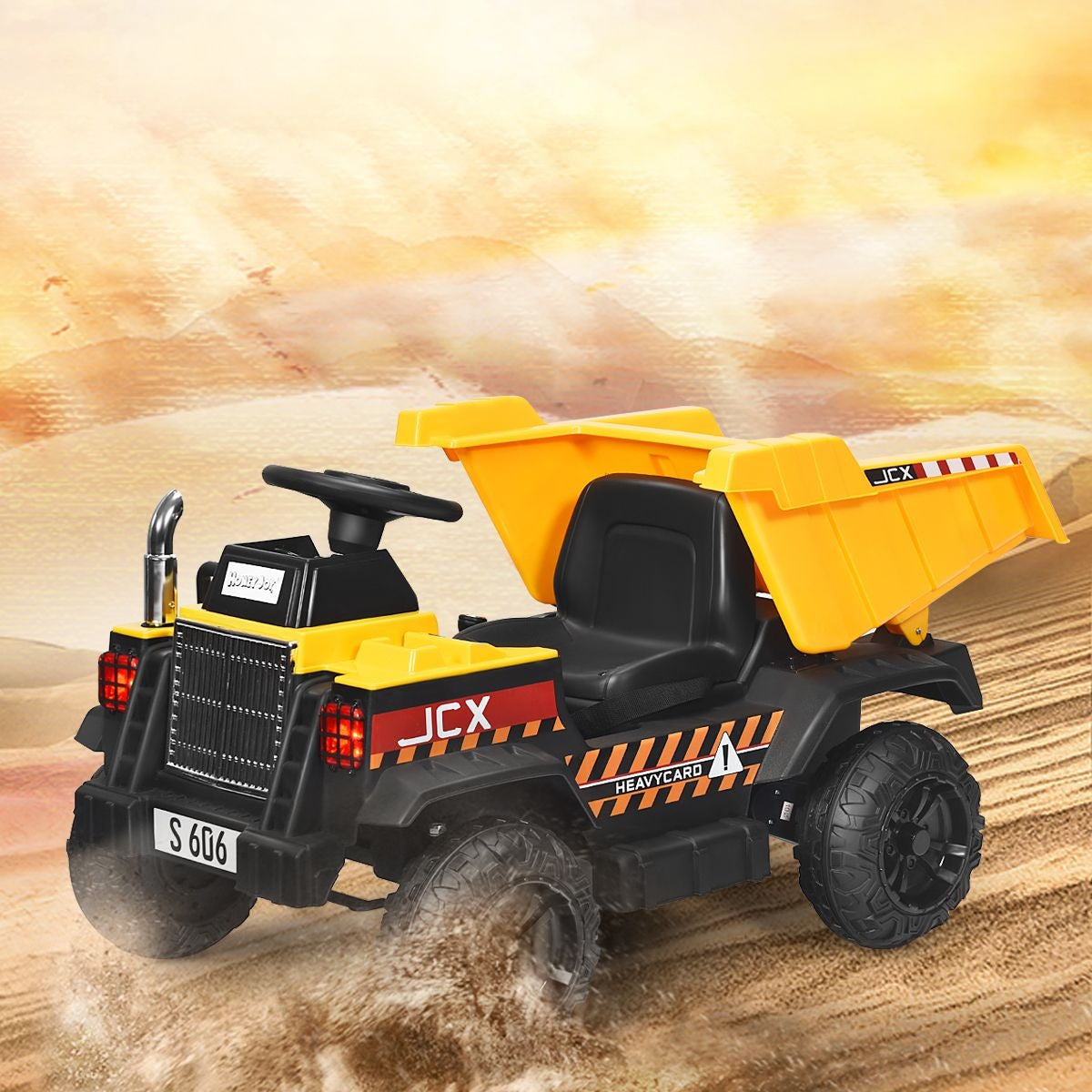 Coast 12V Children Tractor met elektrische achterste schop en afstandsbediening en lichten+muziek+radio voor kinderen vanaf 3 jaar