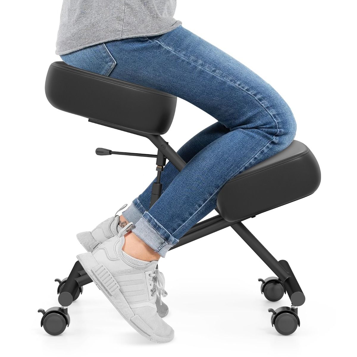 Coast Ergonomische Kniestoel - In Hoogte Verstelbaar - Met Wielen - Zwart