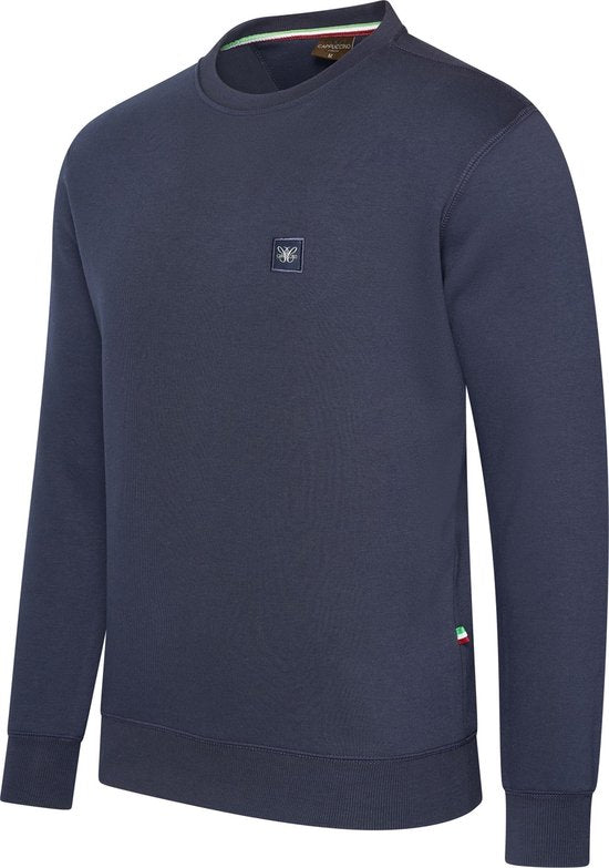 Cappuccino Italia - Heren Sweaters Prato Sweater - Blauw - Maat XXL